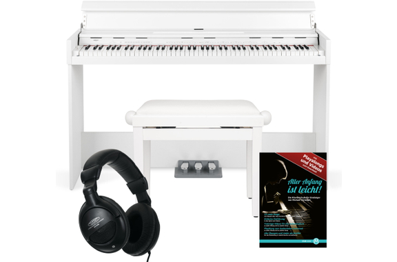 FunKey DP-1088 WM Digitalpiano Weiß matt Set inkl. Bank, Kopfhörer und Schule image 1