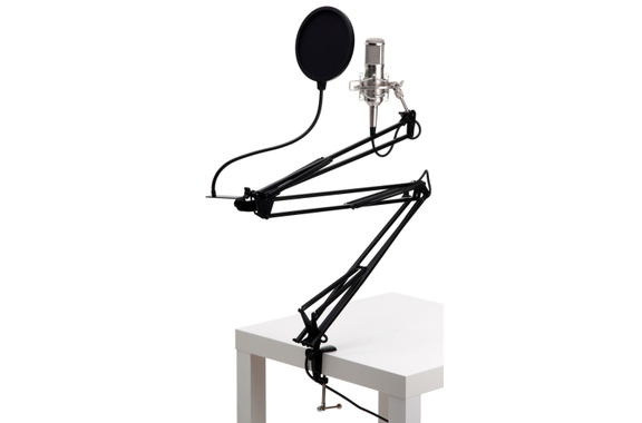 Pronomic CM-100S Radioshow Bundle incl. popfilter zwart & microfoonarm image 1