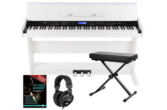 FunKey DP-88 II Digitalpiano wit Set met Keyboardbank, Koptelefoon en Pianoles image 1