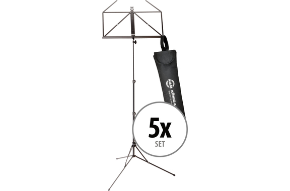 K&M 101 Notenpult Schwarz inkl. Tasche 5x Set image 1
