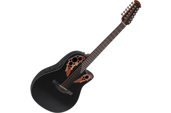 Ovation Celebrity Elite CE4412 Mid Cutaway 12-String Black image 1