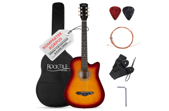 Rocktile WSD-5C-SB Slim Line Westerngitarren Set Sunburst image 1