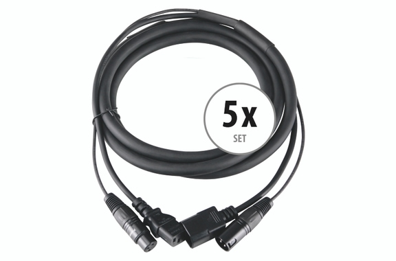 Pronomic Stage IECD-2.5 DMX Hybrid Cable C/DMX 2.5m 5x Set image 1