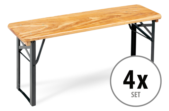 Stagecaptain BBB-117 Hirschgarten Beer Tent Bench 117 cm Natural 4x Set image 1
