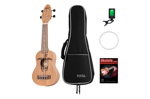 Ortega Keiki K1-MM-L Linkshand Sopranino Ukulele Set image 1