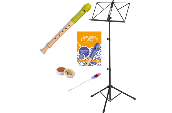 Mollenhauer Fipple "Lere" Flûte à Bec Soprano Vert Pomme Baroque Set image 1