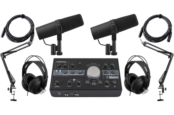 Set Intervista Podcast Studio Shure SM7B / Mackie Big Knob per 2 Persone image 1