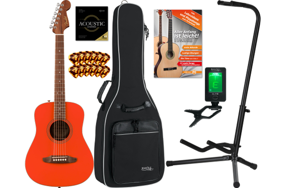 Fender California Standard Redondo Mini Spruce Top Fiesta Red Starter Set image 1