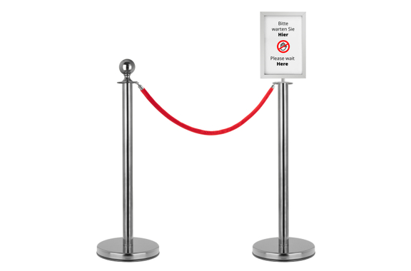 Stagecaptain PLS-150 Deluxe 2.1-200S Afzetpaal Personenleidingssysteem 2,0m zilver Set met Bordenhouder image 1