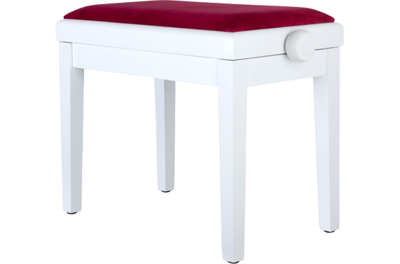 Classic Cantabile Banc De Piano Modèle A Blanc Mat Velours Rouge image 1