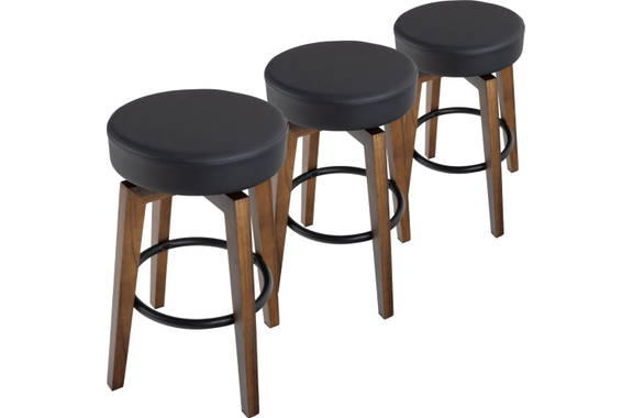 Classic Cantabile Pub-Hocker Gitarrenhocker dunkel gebeizt 3x Set image 1