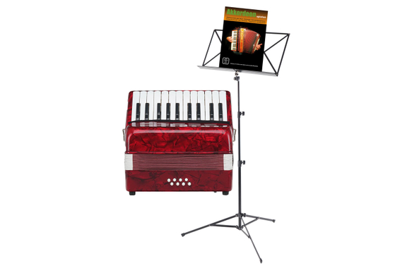 Classic Cantabile Secondo Acordeón Infantil 8 Bajos Set Rojo image 1
