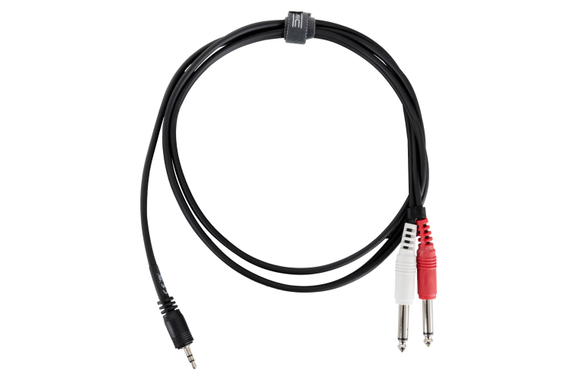 Pronomic Stage JM2JS-1.5 Cavo Audio 3,5mm Stereo Jack / 2x 6,3mm Mono Jack 1,5m nero image 1