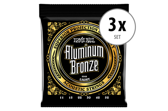 Ernie Ball 2568 Aluminum Bronze Light 3x Set image 1