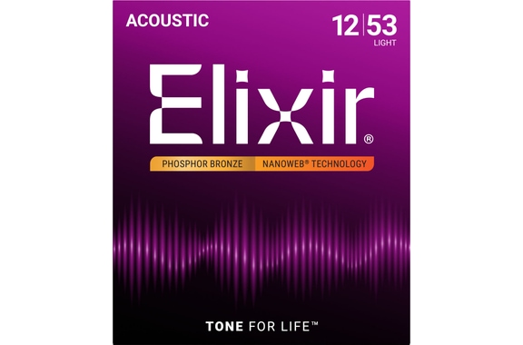 Elixir 16052 Cuerdas Acústicas De Fósforo Nanoweb Light image 1
