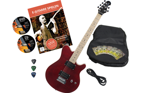 Rocktile Pro MM150-TR Guitare Électrique Transparent Red Set avec Accessoires image 1