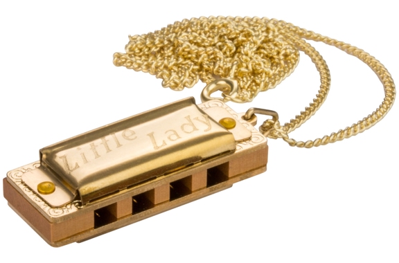 Hohner Little Lady Gold Mondharmonica met Ketting image 1