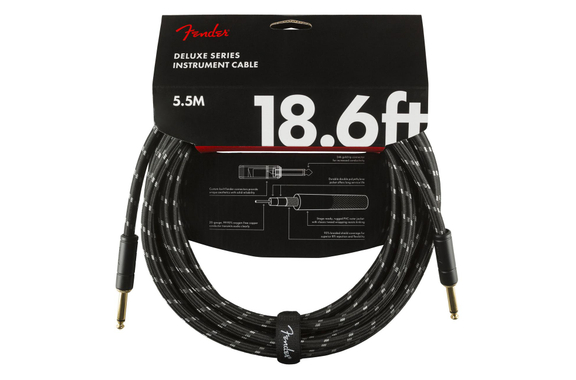 Fender Deluxe Series Cable Straight 5.5m Black Tweed image 1