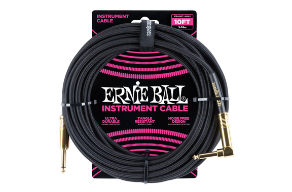 Câble Instrument Ernie Ball 6081 3,05 m Noir image 1