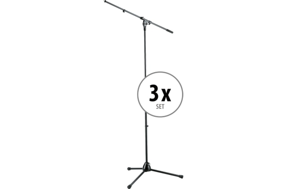 K&M 210/2 Microfoonstandaard Zwart 3x Set image 1