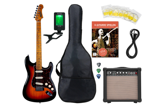 Jet Guitars JS300 Chitarra Elettrica Sunburst Set image 1