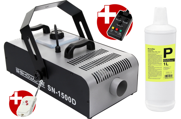 Showlite SN-1500D DMX Máquina de Humo 1500W Set con 1l Fluido image 1