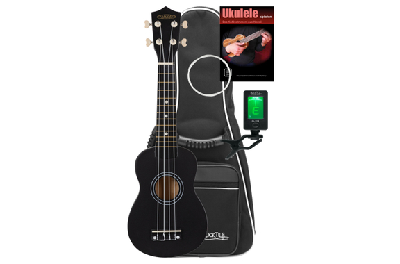 Classic Cantabile US-50 BK Sopran-Ukulele Schwarz Set image 1