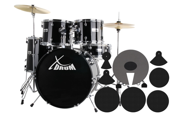 XDrum Semi 20" Studio Batterie Midnight Black Set + Amortisseurs image 1