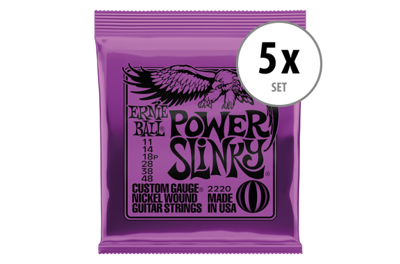 Ernie Ball 2220 Power Slinky 5x Set image 1