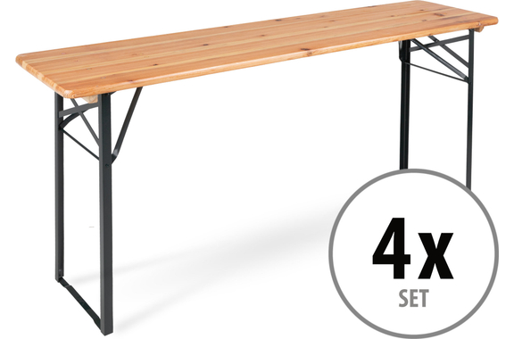 Stagecaptain BBT-170 Hirschgarten Beer Tent Table 170 cm Natural 4x Set image 1