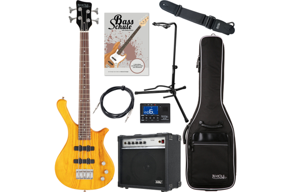 Rocktile TB-4 NHS Traveler E-Bass Natural Honey Stain Super Set image 1