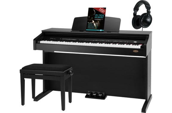 Classic Cantabile DP-210 SM E-Piano Zwart Mat Set incl. Bank, Koptelefoon en School image 1