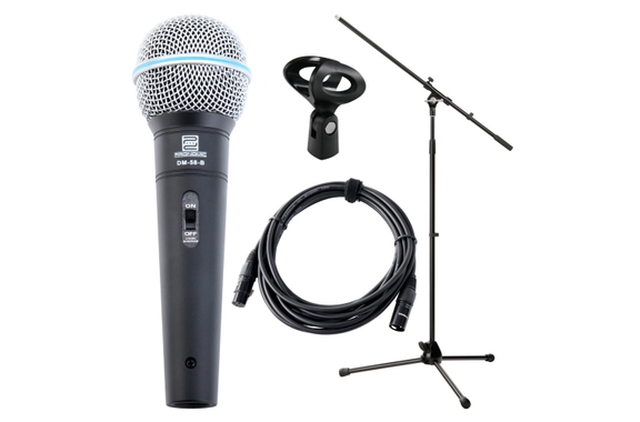 Pronomic DM-58-B Vocal Micrófono Starter Set Micrófono, Cable XLR, Abrazadera, Soporte image 1
