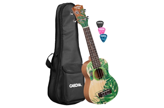 Cascha Art Series Sopraan Ukulele Leafy image 1
