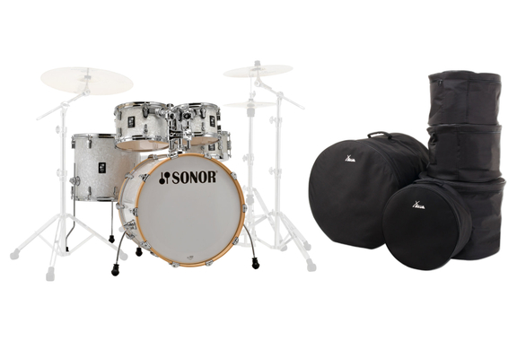 Sonor AQ2 Stage Shell Set White Pearl Con Juego De Fundas image 1