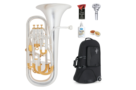 Lechgold Luxe EU-310SB Euphonium verzilverd geborsteld Deluxe Set image 1