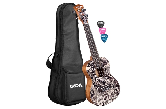 Cascha Art Series Konzert Ukulele Sketch  - 1A Showroom Modell (Zustand: wie neu, in OVP) image 1