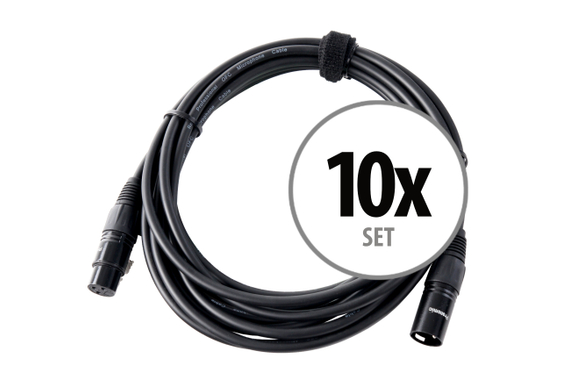 Pronomic XFXM-5 Mikrofonkabel XLR 5 m Schwarz 10er Set image 1