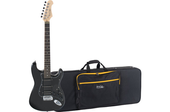 Rocktile Pro ST60-BK Guitarra Eléctrica All Black Set con Funda Suave image 1