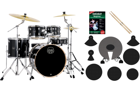 Mapex Venus Stage Drumkit Black Galaxy Sparkle Starter Set image 1