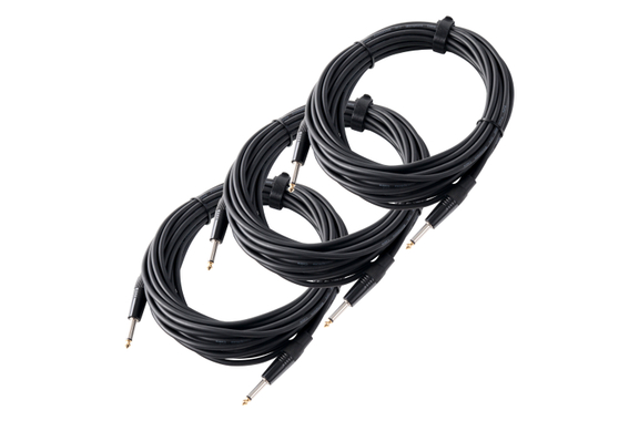 Pronomic Stage INST-10 Cavo Strumento Jack 10m nero Set da 3 image 1