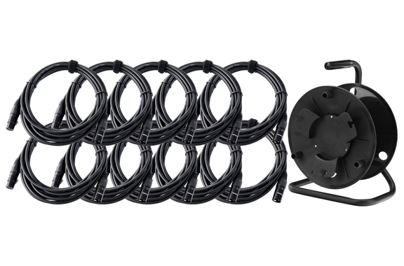 Pronomic Stage XFXM-5 Câble Micro XLR 5m Noir Lot de 10 avec Bobine image 1