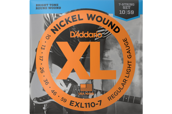 D'Addario EXL110-7 Regular Light 7-String image 1
