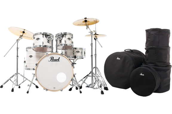 Pearl Export EXX705NBR/C777 Drumkit Slipstream White Set mit Taschen image 1