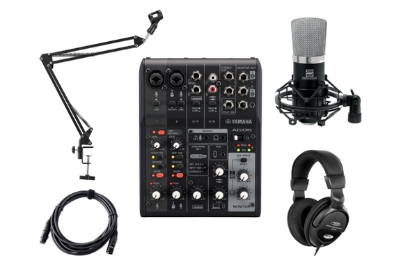 Yamaha AG06 MK2 USB-Audiointerface Schwarz Set image 1