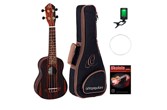Ortega RUEB-SO Ebony Sopran Ukulele Set image 1