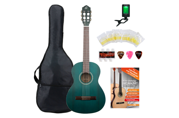 Ortega RST5M-3/4OC Guitare Classique Ocean Blue Set image 1