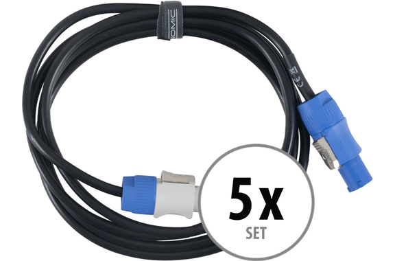 Pronomic Power Twist 2.5 Câble D'Alimentation 2,5 M Lot De 5 image 1