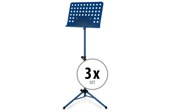 Classic Cantabile Orchesterpult Lochblech Heavy Blau 3x Set image 1