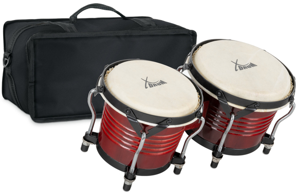 XDrum Bongos Pro Rojo Vino SET incl. Bolsa para Bongos image 1